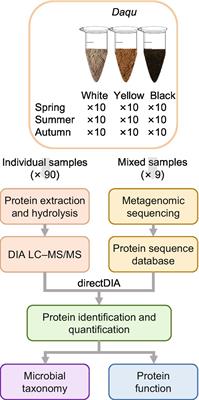 Quantitative metaproteomics reveals composition and metabolism characteristics of microbial communities in Chinese liquor fermentation starters